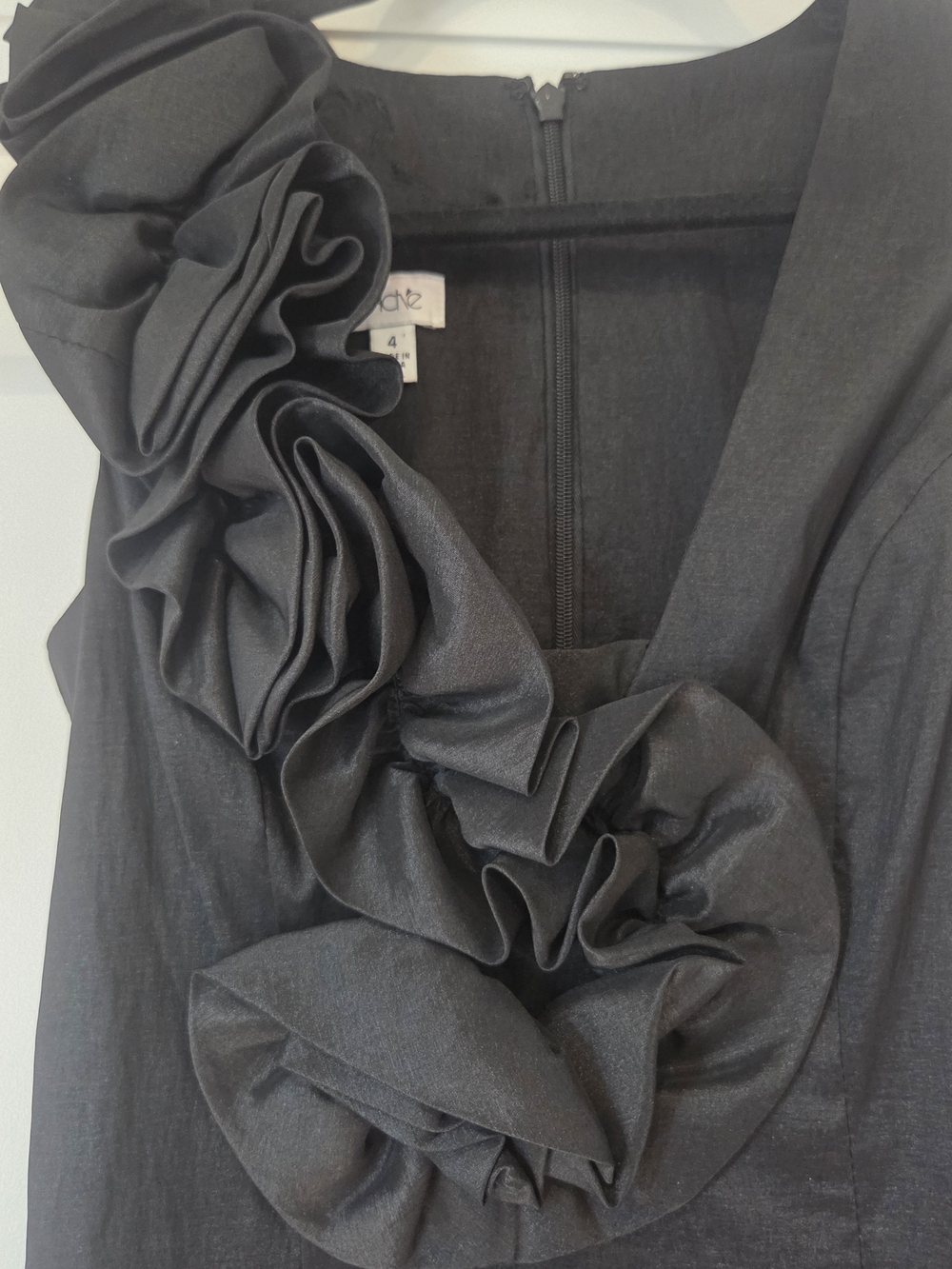 Cache Black One-Shoulder Ruffle-Detail Dress - Picture 2 of 5